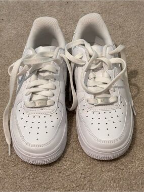 Nike White Youth Athletic Sneakers - Classic All-White Air Force Style